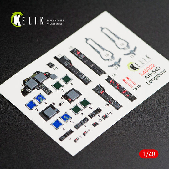 AH-64D Apache longbow interior 3D decals for Academy kit