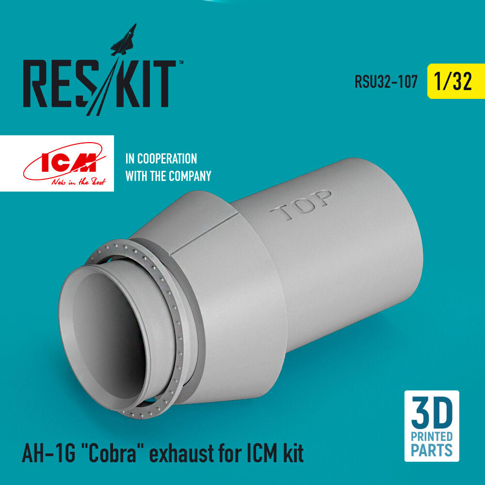 AH-1G Cobra exhaust for ICM kit (3D Printed)
