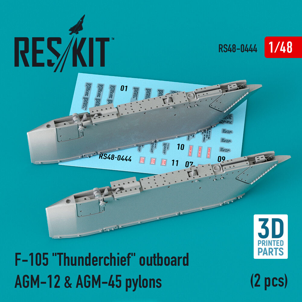 F-105 Thunderchief outboard AGM-12 & AGM-45 pylons (2 pcs) (3D Printed)