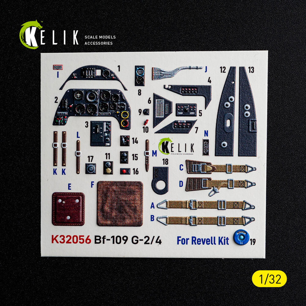 Bf-109 G2/4 - interior 3D decals for Revell