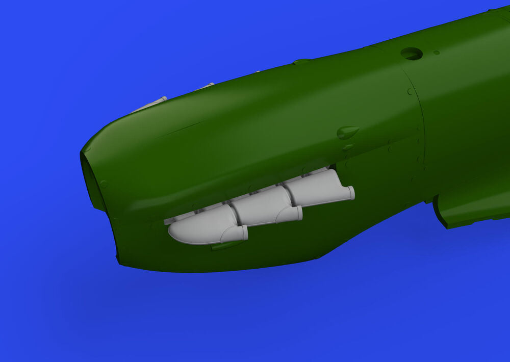 Spitfire Mk.V three-stacks exhausts rounded 1/48 for EDUARD