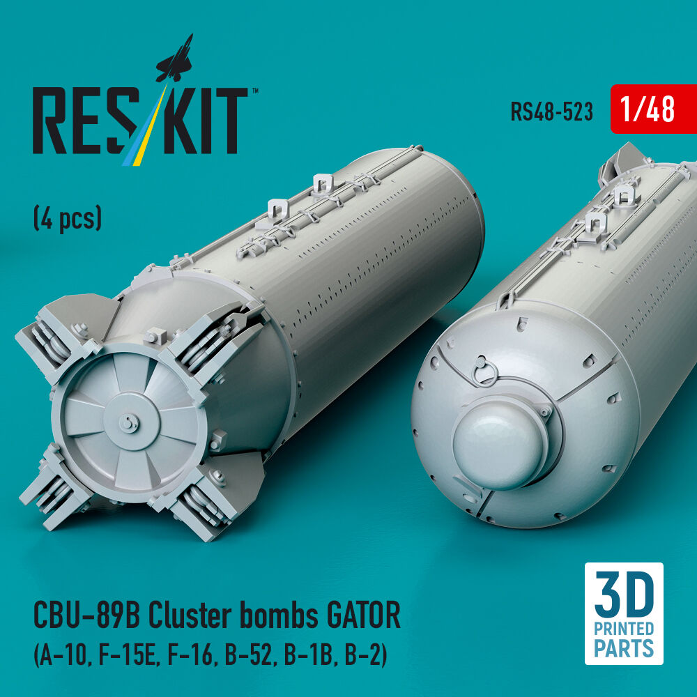 CBU-89B cluster bombs GATOR (4 pcs) (A-10, F-15E, F-16, B-52, B-1B, B-2) (3D Printed)
