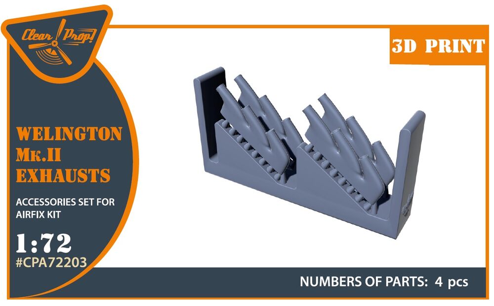 Welington Mk.II exhausts for Airfix kits