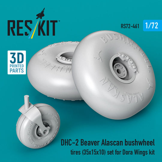 DHC-2 Beaver Alascan bushwheel tires (35x15x10) set for Dora Wings kit (3D Printed)