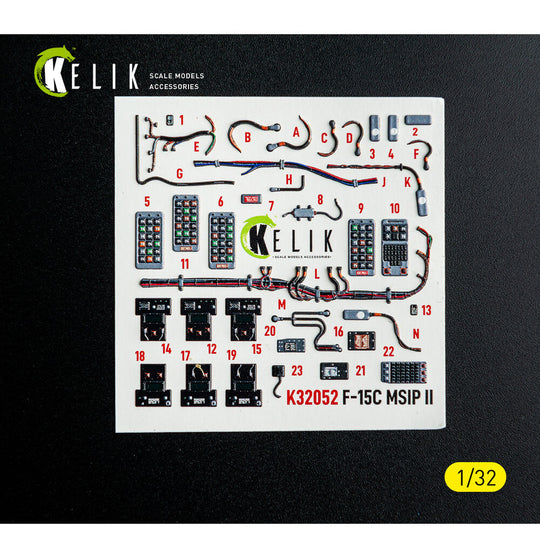 F-15C MSIP II- interior 3D decals for Tamiya kit
