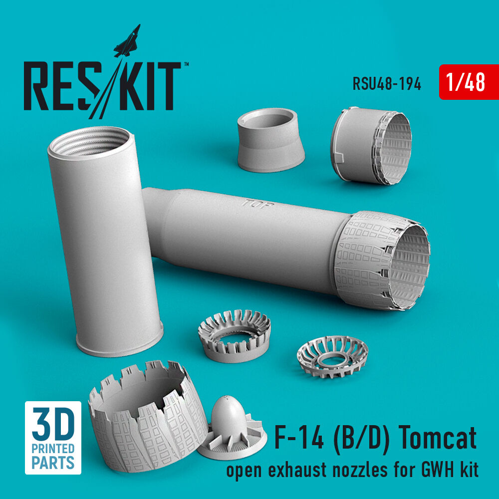 F-14 (B,D) Tomcat open exhaust nozzles for GWH kit (3D Printed)