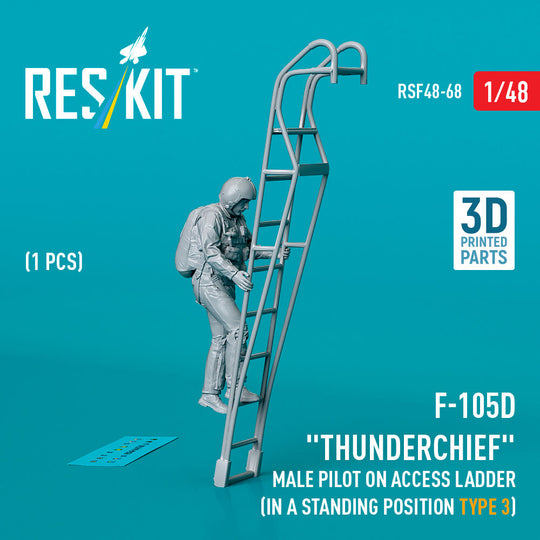 F-105 (D,F,G) Thunderchief male pilot on access ladder (type 3) (1 pcs) (3D Printed)