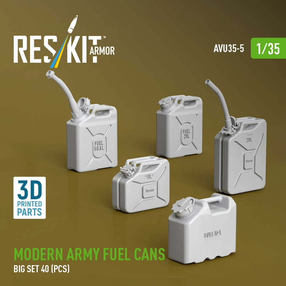 Modern army fuel cans, big set (3D Printed)