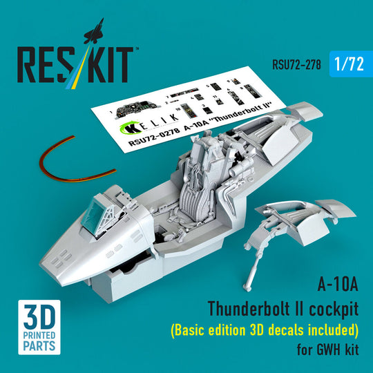 A-10A Thunderbolt II cockpit (Basic edition 3D decals included) (3D Printed) for Great Wall Hobby