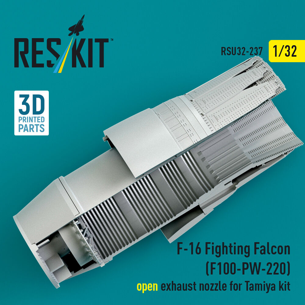 F-16 Fighting Falcon (F100-PW-220) open exhaust nozzle for Tamiya kit (3D Printed)