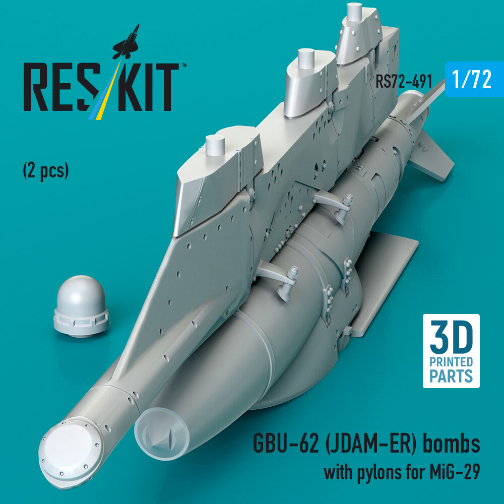 GBU-62 (JDAM-ER) bombs with pylons for MiG-29 Fulcrum (2 pcs) (3D Printed)