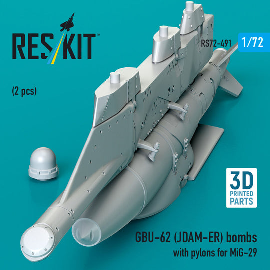 GBU-62 (JDAM-ER) bombs with pylons for MiG-29 Fulcrum (2 pcs) (3D Printed)