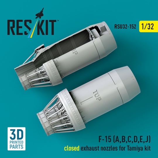 F?15 Eagle/Strike Eagle (A,B,C,D,E early,J) F100-PW-220 closed exhaust nozzles for Tamiya kit (3D Printed)