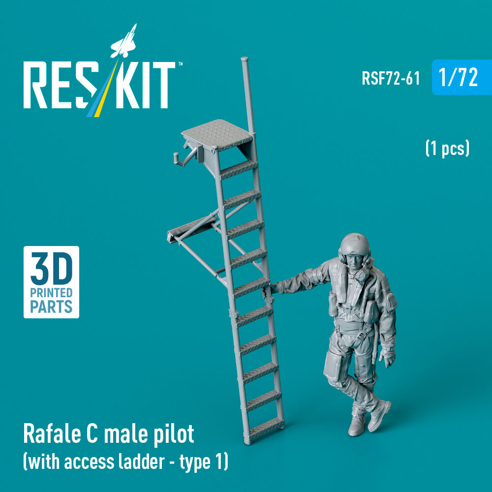Rafale C male pilot with access ladder (type 1) (1 pcs) (3D Printed)