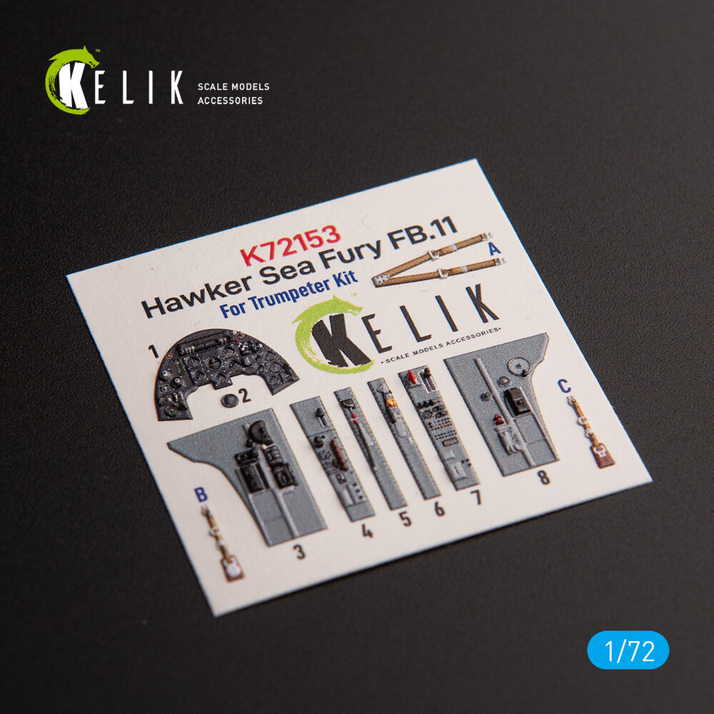 Hawker Sea Fury FB.11 - interior 3D decals for Trumpeter kit