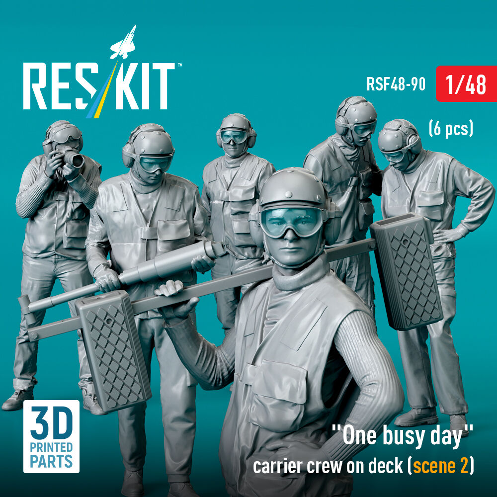One busy day carrier crew on deck (scene 2) (6 pcs) (3D Printed)