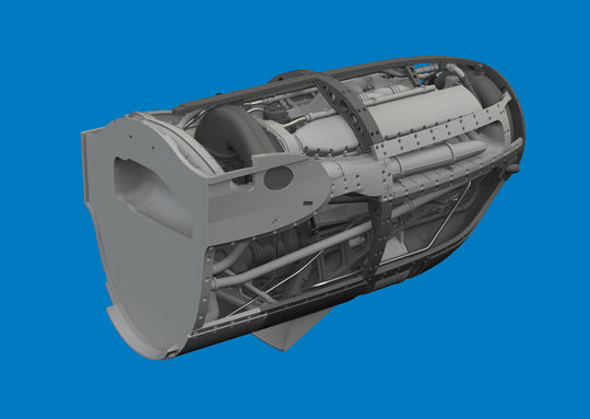 P-38F/G right engine PRINT  TAMIYA