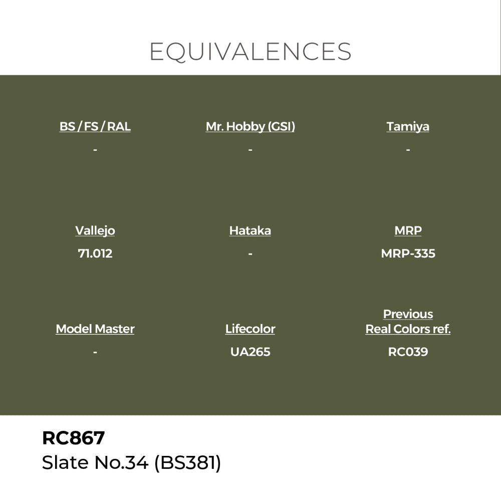 Real Colors: Slate No.34 (BS381) 17 ml.