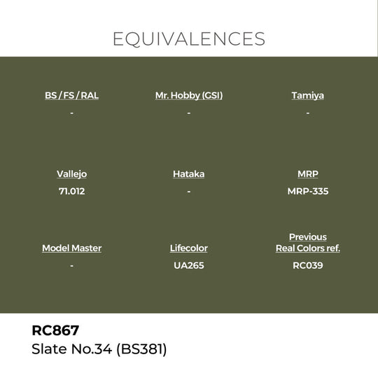 Real Colors: Slate No.34 (BS381) 17 ml.