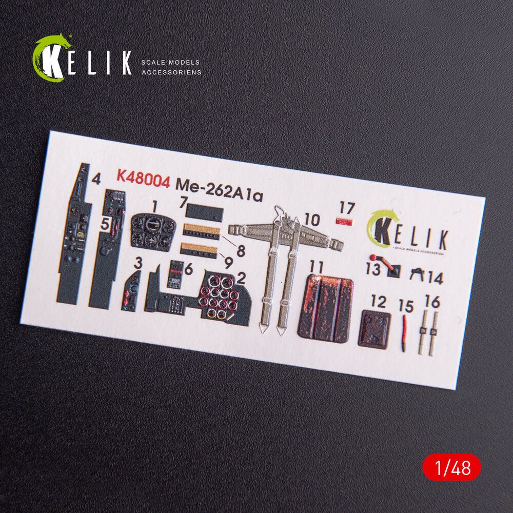 ME-262A1 interior 3D decals for Tamiya kit