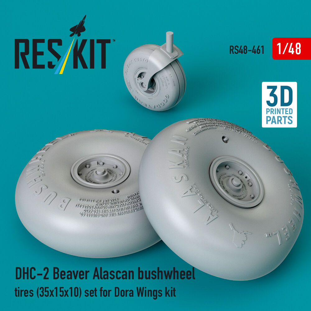 DHC-2 Beaver Alascan bushwheel tires (35x15x10) set for Dora Wings kit (3D Printed)