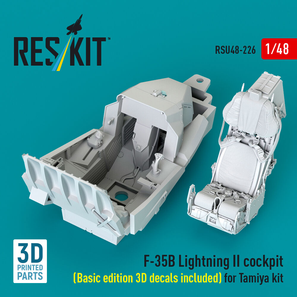 ?F-35B Lightning II cockpit (Basic edition 3D decals included) (3D Printed) for Tamiya