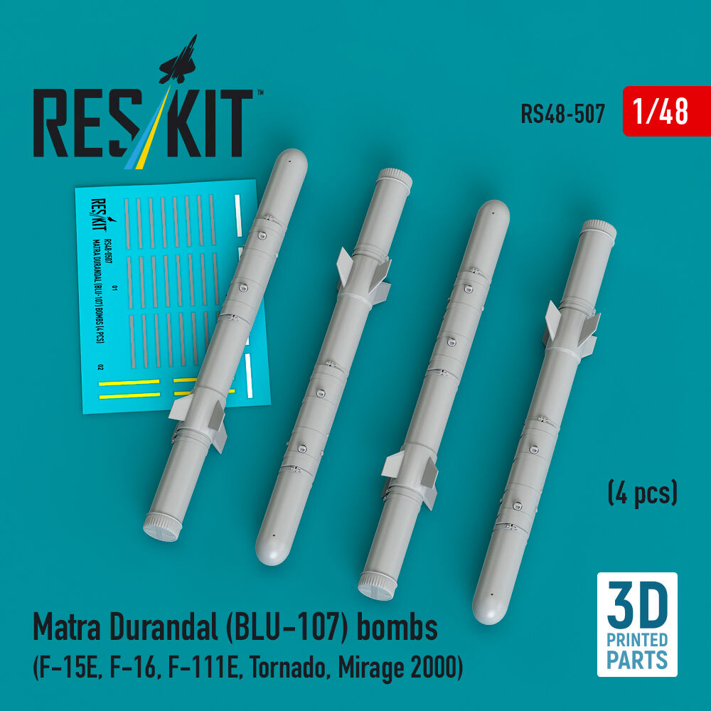 Matra Durandal (BLU-107) bombs (4 pcs) (F-15E, F-16, F-111E, Tornado, Mirage 2000) (3D Printed)