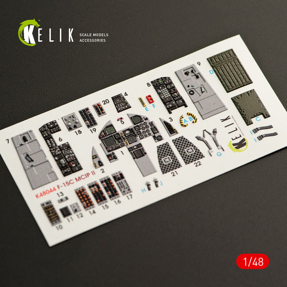 F-15C MSIP II Eagle interior 3D decals for GWH kit