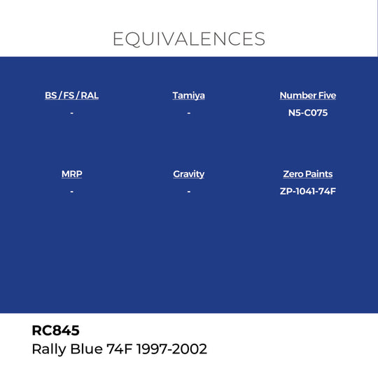 Real Colors: Rally Blue 74F 1997-2002 17 ml.