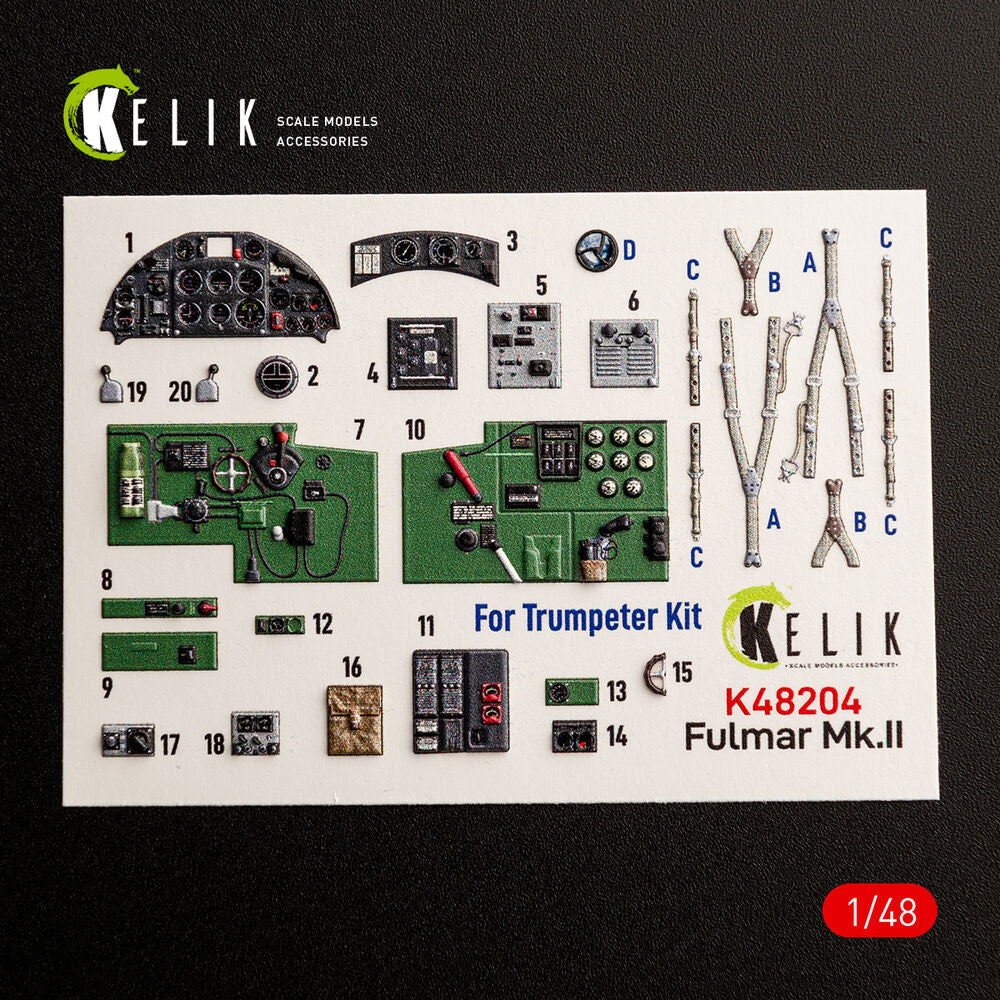 Fulmar Mk.II - interior 3D decals for Trumpeter