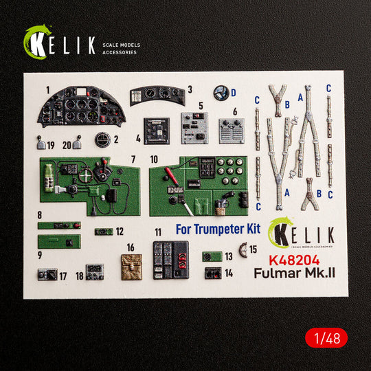 Fulmar Mk.II - interior 3D decals for Trumpeter
