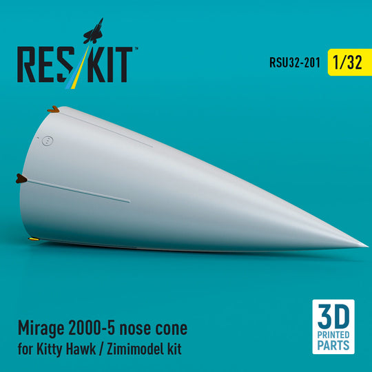Mirage 2000-5 nose cone for Kitty Hawk / Zimimodel kit (3D Printed)