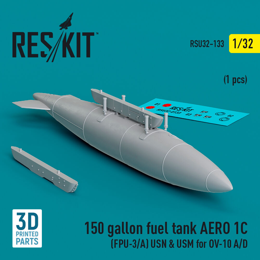 150 gallon fuel tank AERO 1C (FPU-3/A) USN & USM for OV-10 A/D (1 pcs) (3D Printed)