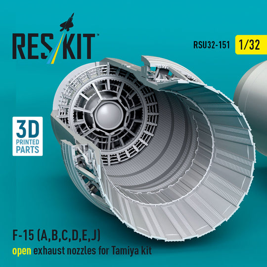 F?15 Eagle/Strike Eagle (A,B,C,D,E early,J) F100-PW-220 open exhaust nozzles for Tamiya kit (3D Printed)