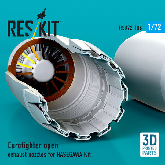 Eurofighter open exhaust nozzles for Hasegawa kit (3D Printed)