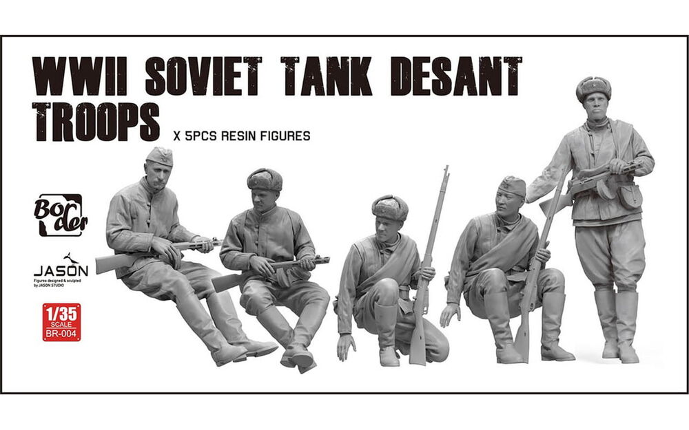 WWII Soviet Tank Desant Troops (5 pcs. Resin Figures)
