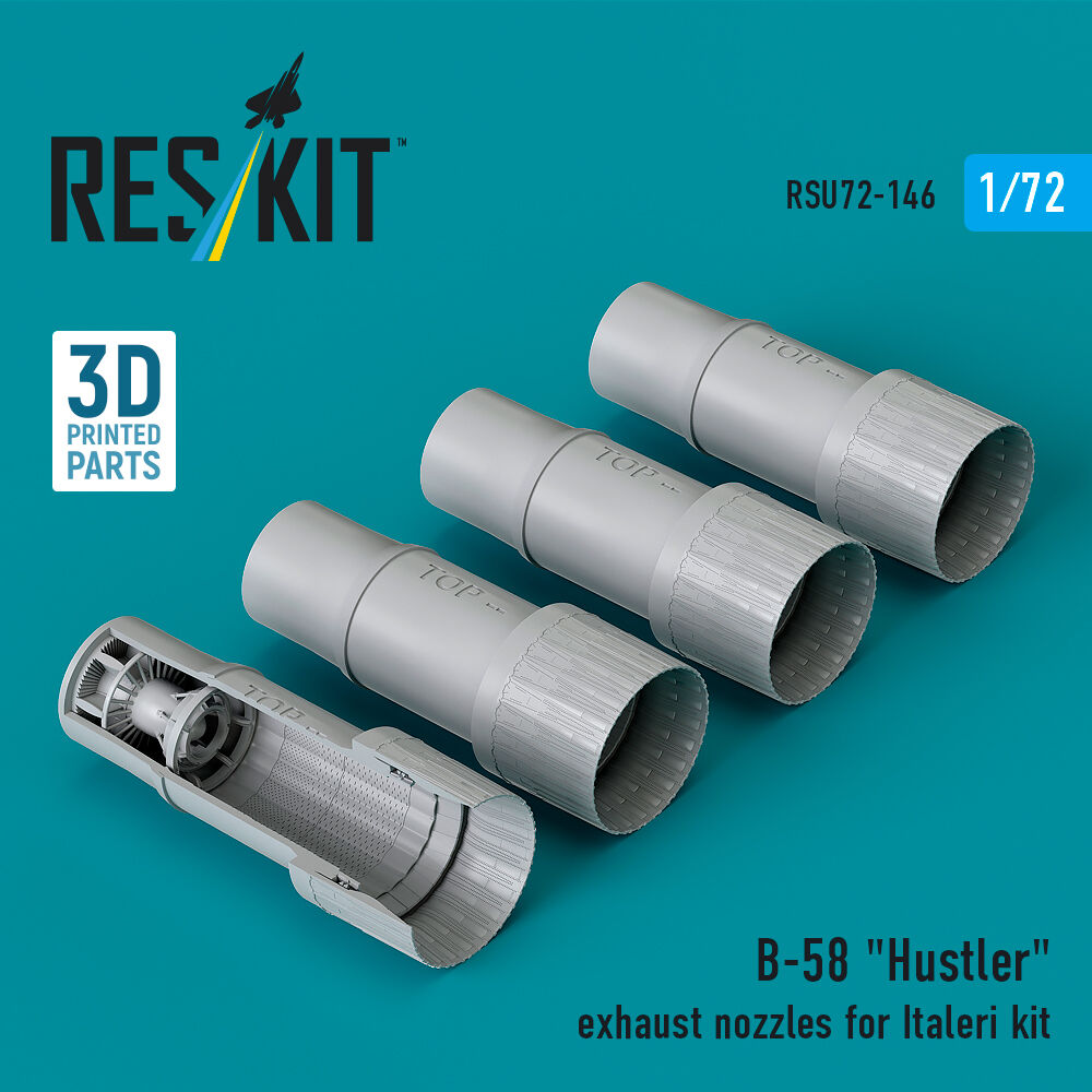 B-58 Hustler exhaust nozzles for Italeri kit (3D Printed)