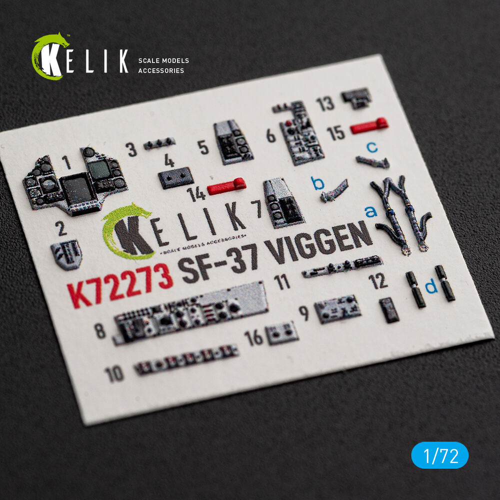 SF-37 Viggen - interior 3D decals for Special Hobby