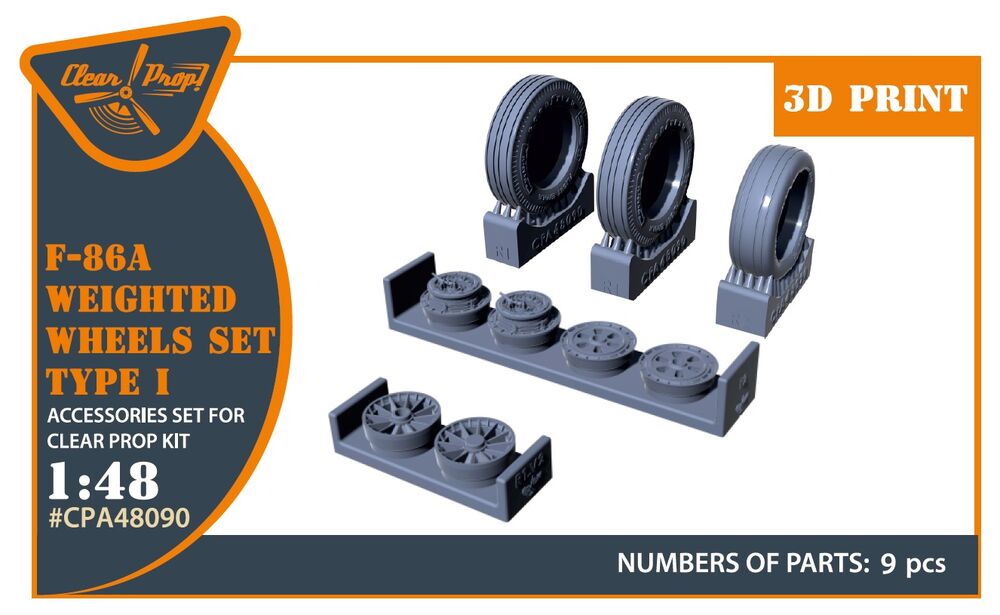 F-86A Wheels set (weighted) type 1 for CP kits