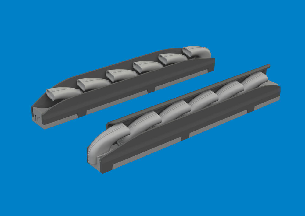 Bf 109K-4 exhaust stacks PRINT for Kotare