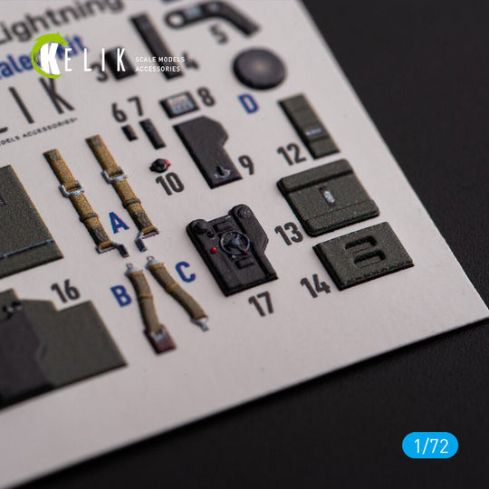 ?-38J Lightning - interior 3D decals for Italeri/Academy kit