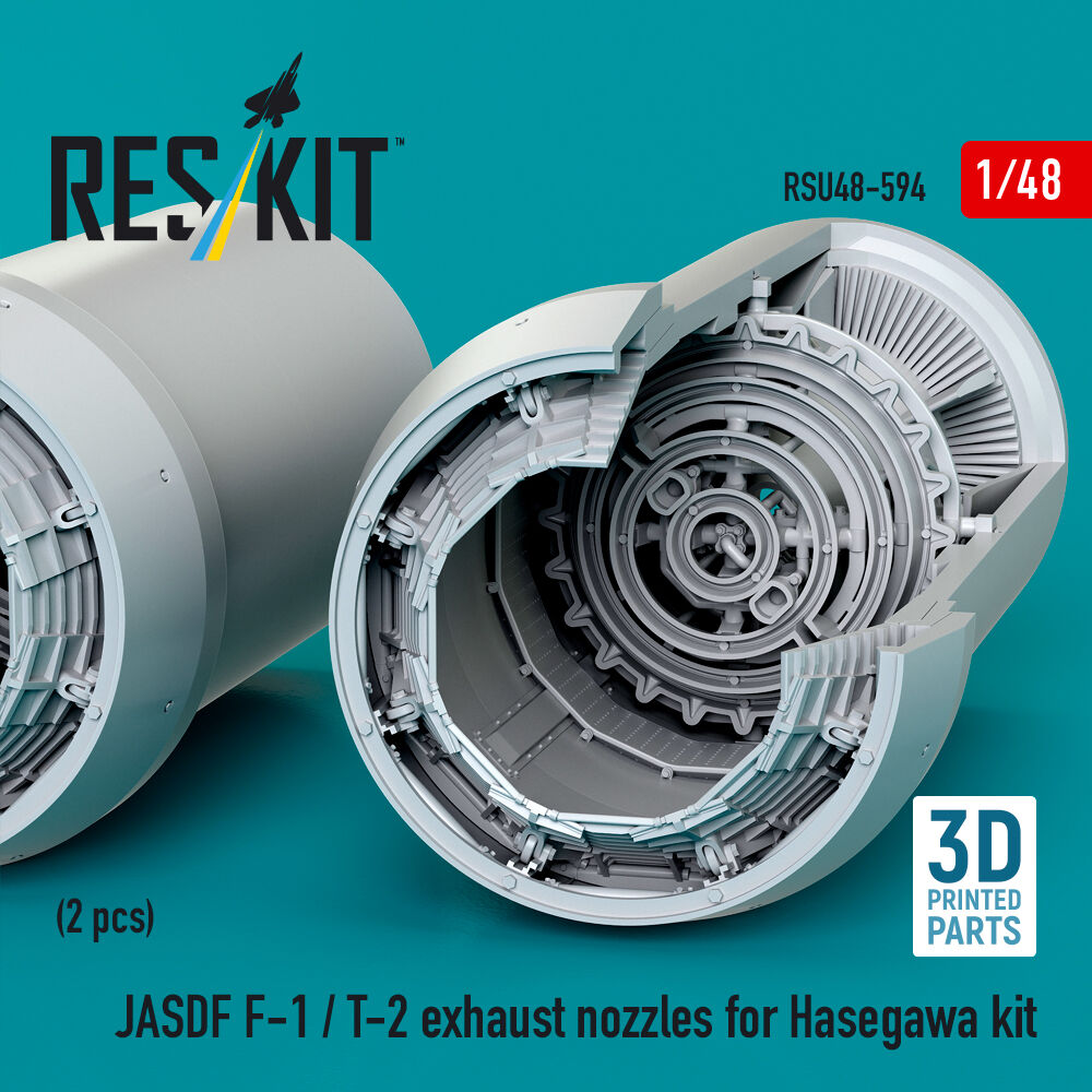JASDF F-1 / T-2 exhaust nozzles for Hasegawa kit (3D Printed)