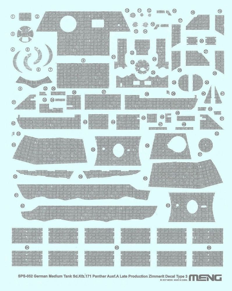 German Medium Tank Sd.Kfz.171 Panther Ausf.A Late Producti.Zimmerit Decal C