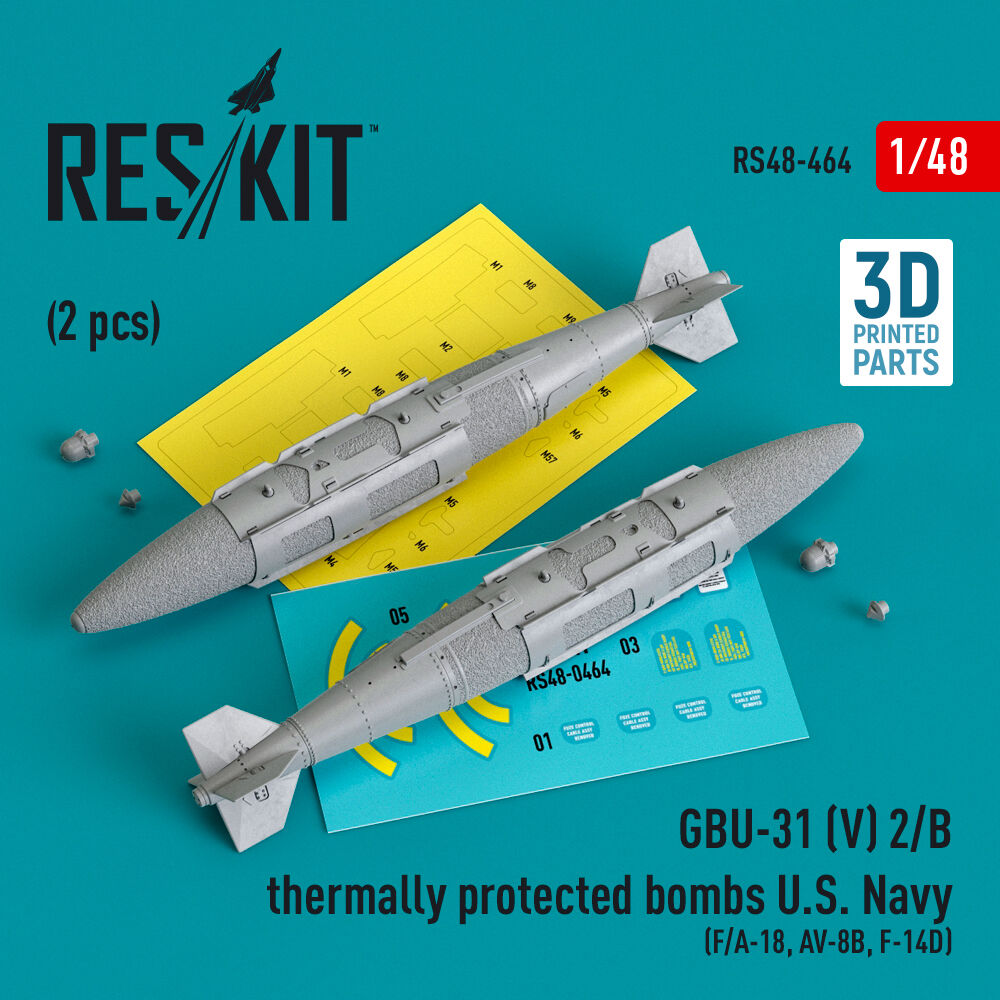 GBU-31 (V) 2/B thermally protected bombs U.S. Navy (2 pcs) (F/A-18, AV-8B, F-14D)(3D Printed)