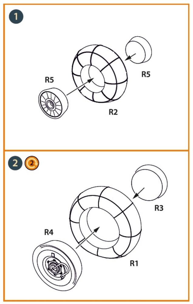 Hs 129B2/3 Wheels set (weighted) for Takom kit