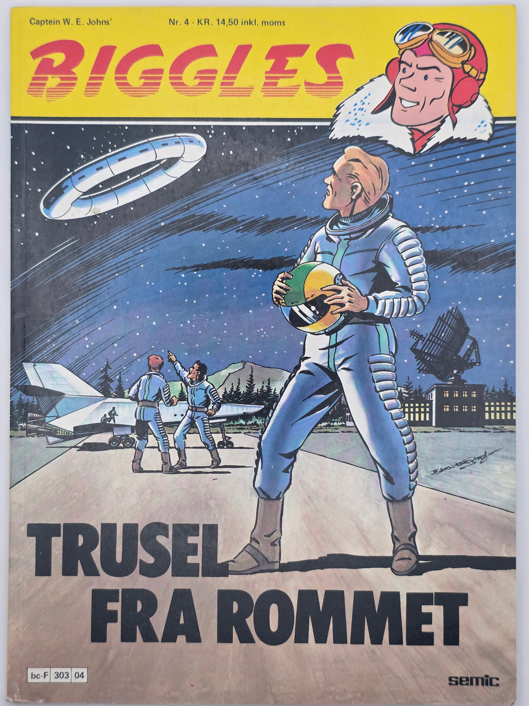 Biggles nr. 4: Trusel fra rommet. 1978. Tegneseriealbum.