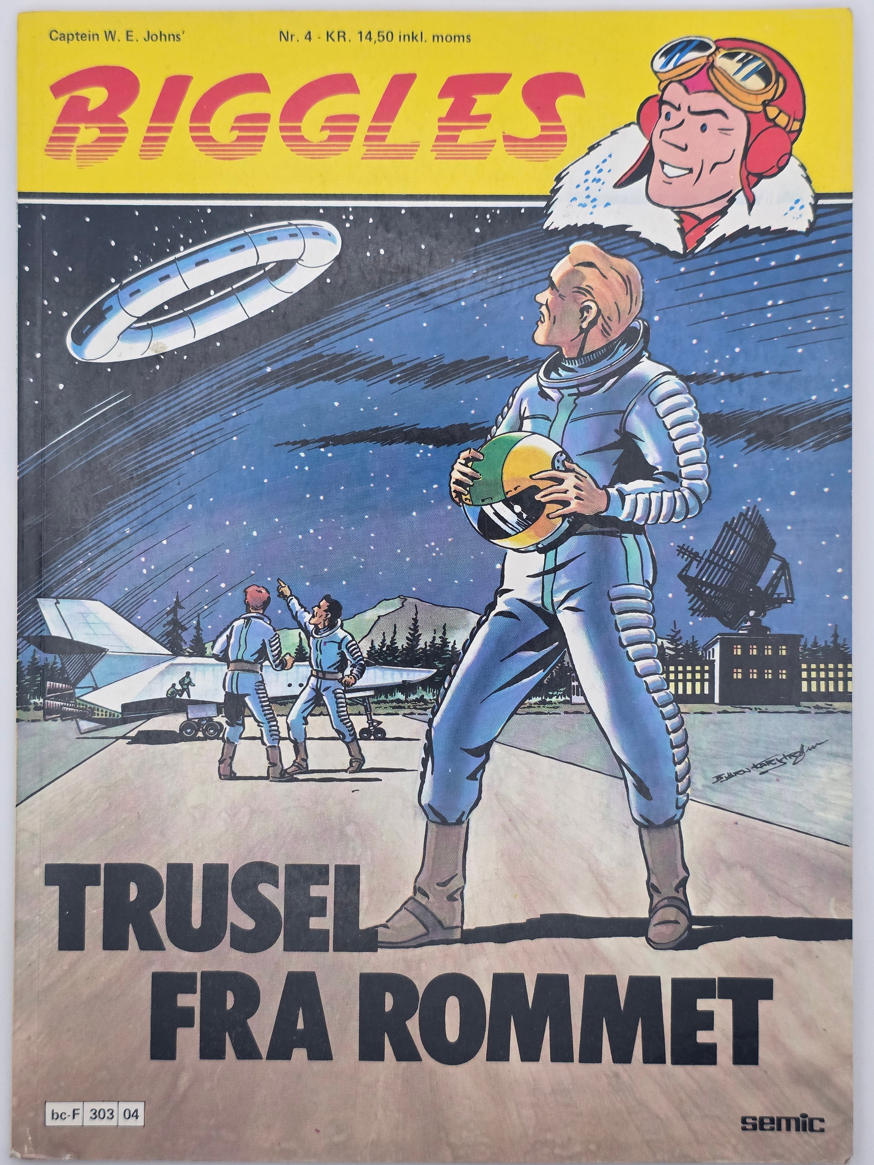 Biggles nr. 4: Trusel fra rommet. 1978. Tegneseriealbum.