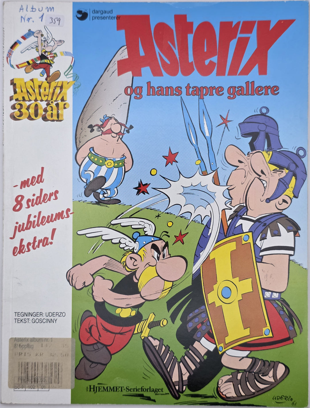 Asterix og hans tapre gallere (Asterix album nr. 1). 1969/1980-tallet utgave. Tegneseriealbum.