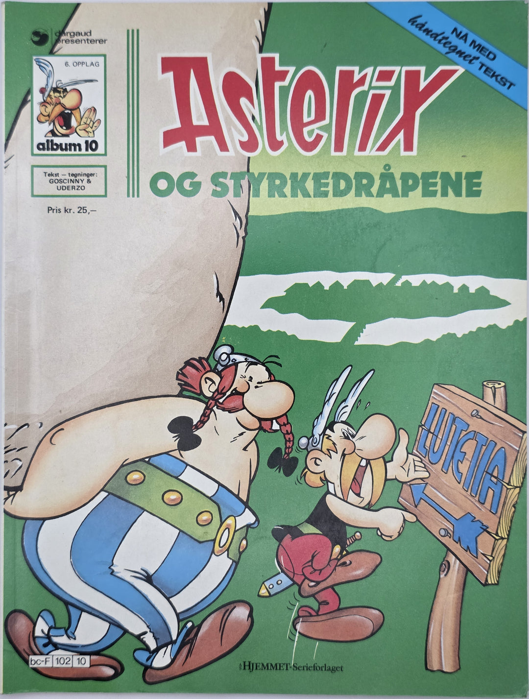 Asterix og styrkedråpene (Album nr. 10). 1970-tallet utgave. Tegneseriealbum.