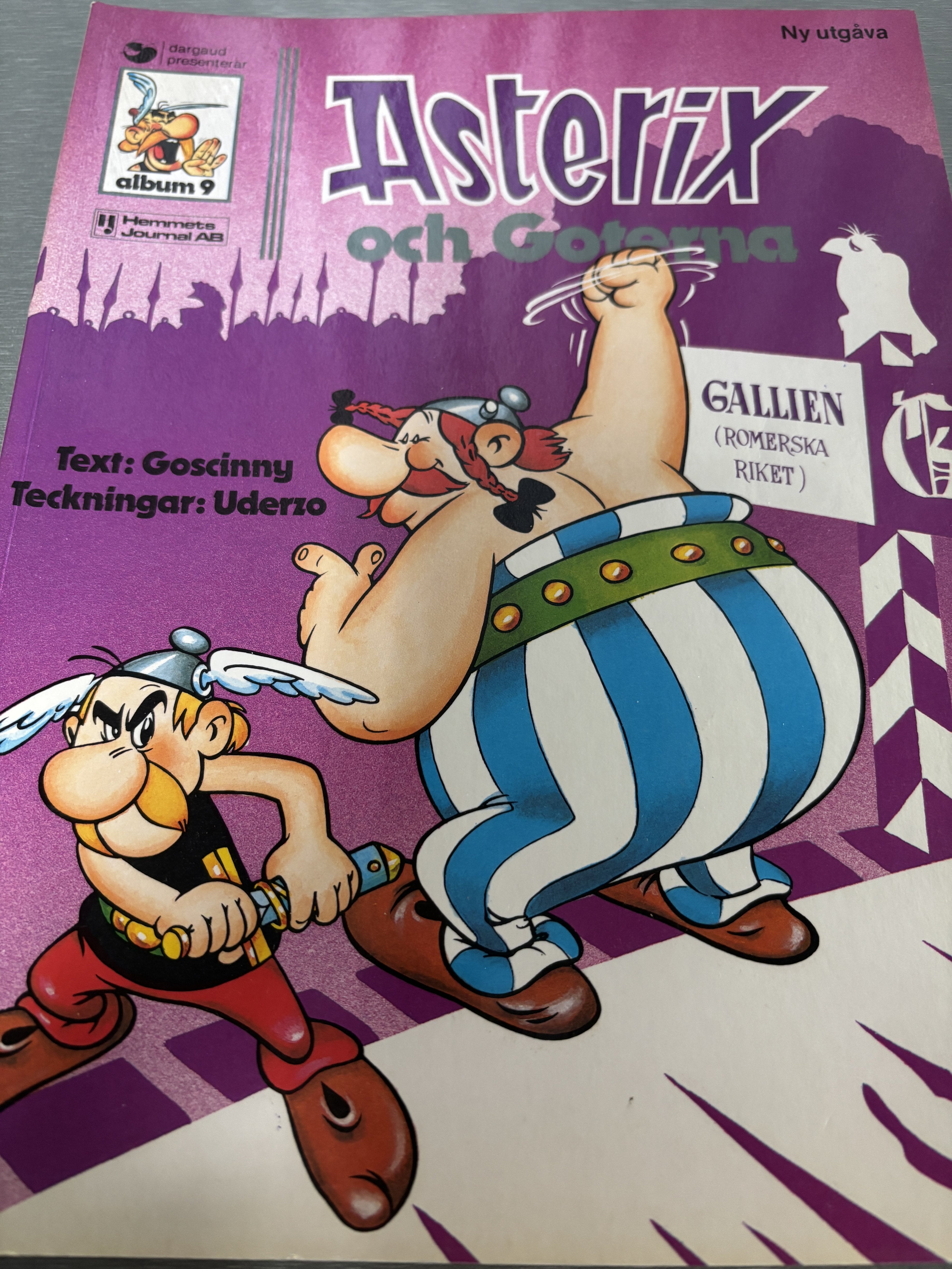 Asterix och Goterna (Album 9, svensk). 1970-/80-tallet. Tegneseriealbum.